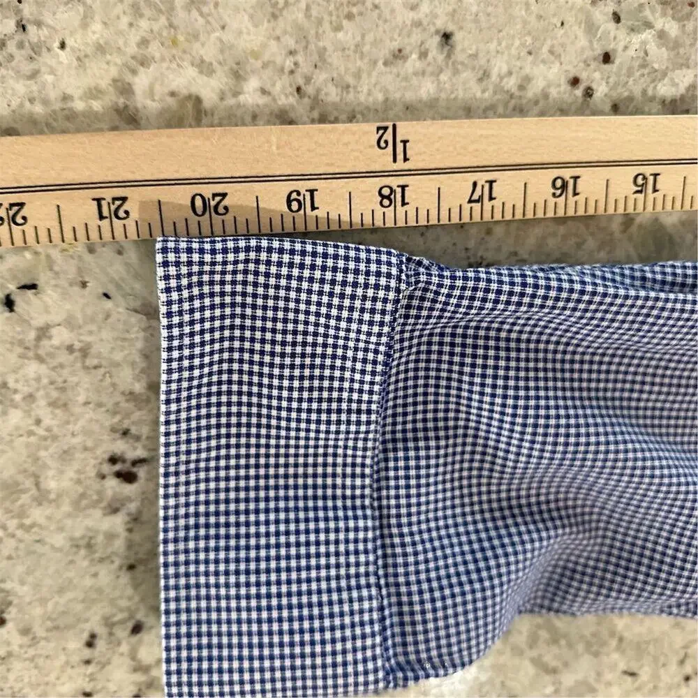Giorgio Armani Men's XL Blue Checkered Long Sleeve Dress Shirt‎ - Picture 10 of 16